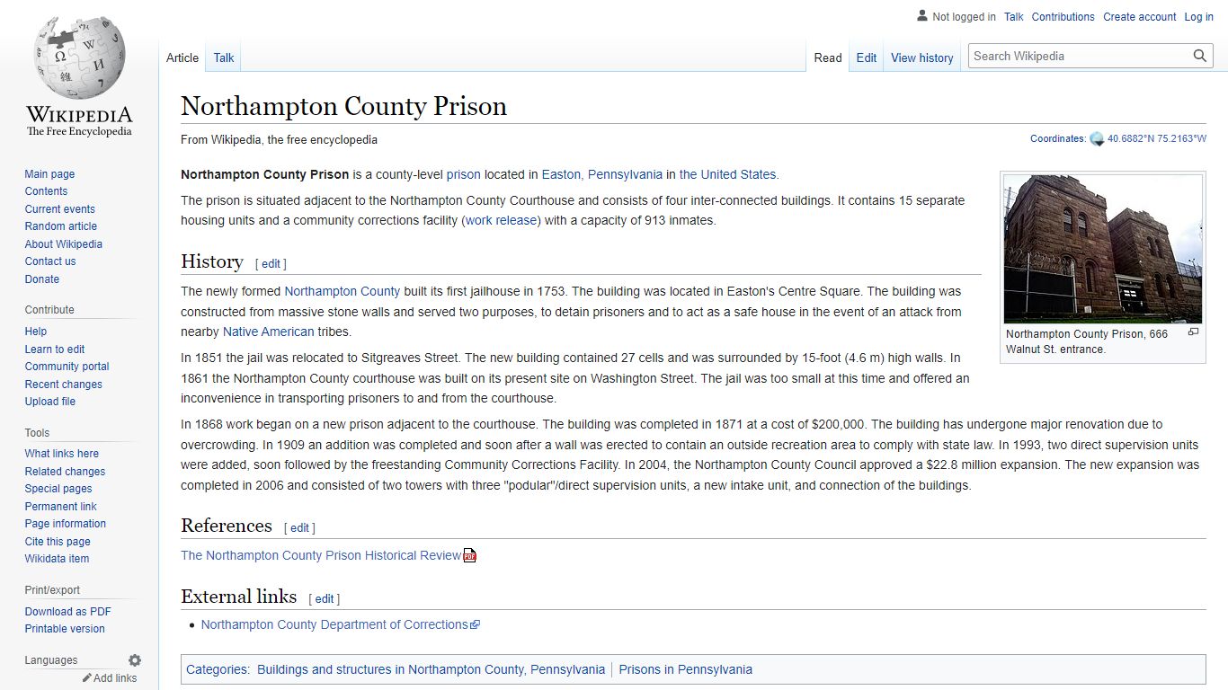 Northampton County Prison - Wikipedia