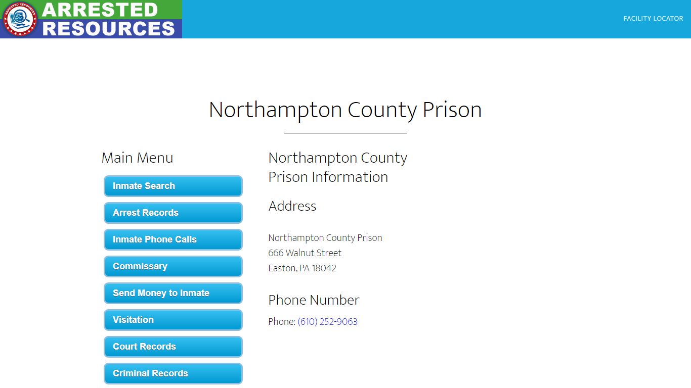 Northampton County Prison - Inmate Search - Easton, PA - Arrested Resources